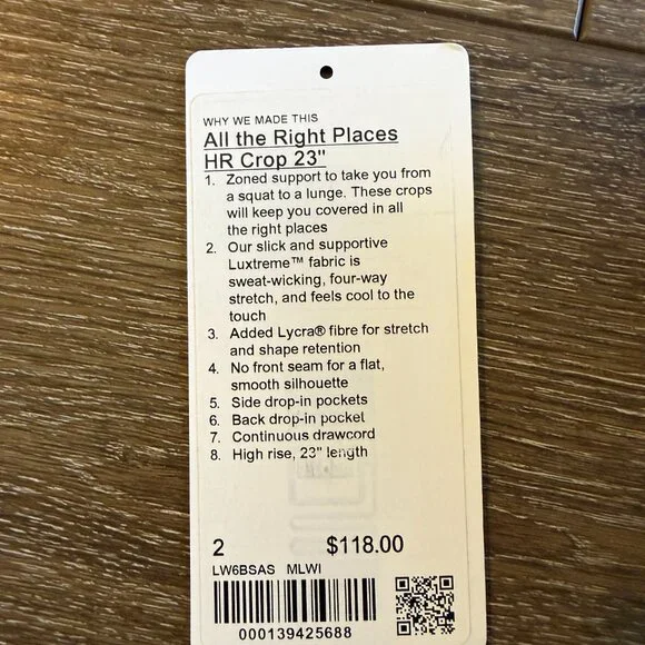 Lululemon All the Right Places HR Crop 23" Mulberry Wine Size 2 - Picture 11 of 11